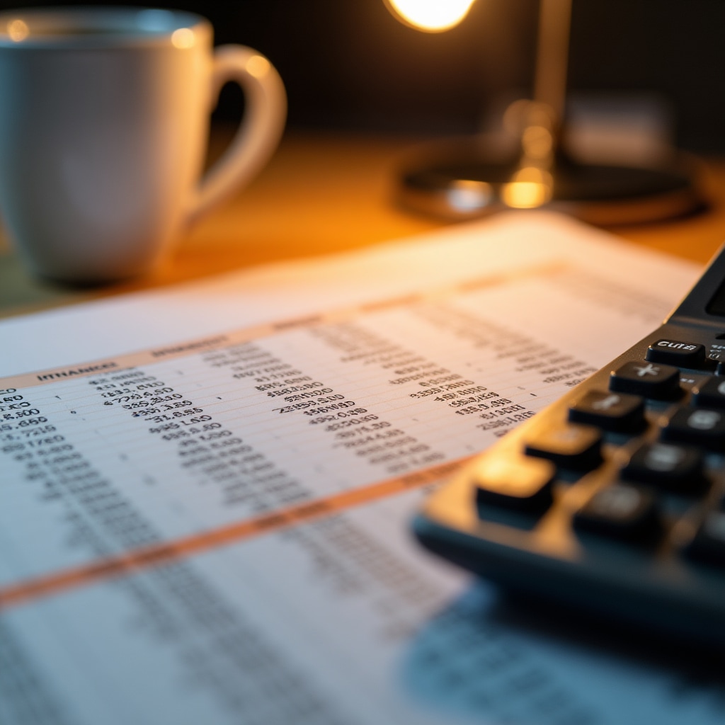 Spreadsheet and calculator on a desk representing basic real estate viability analysis tools